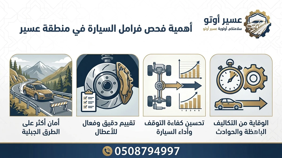 أهمية فحص فرامل السيارة في عسير